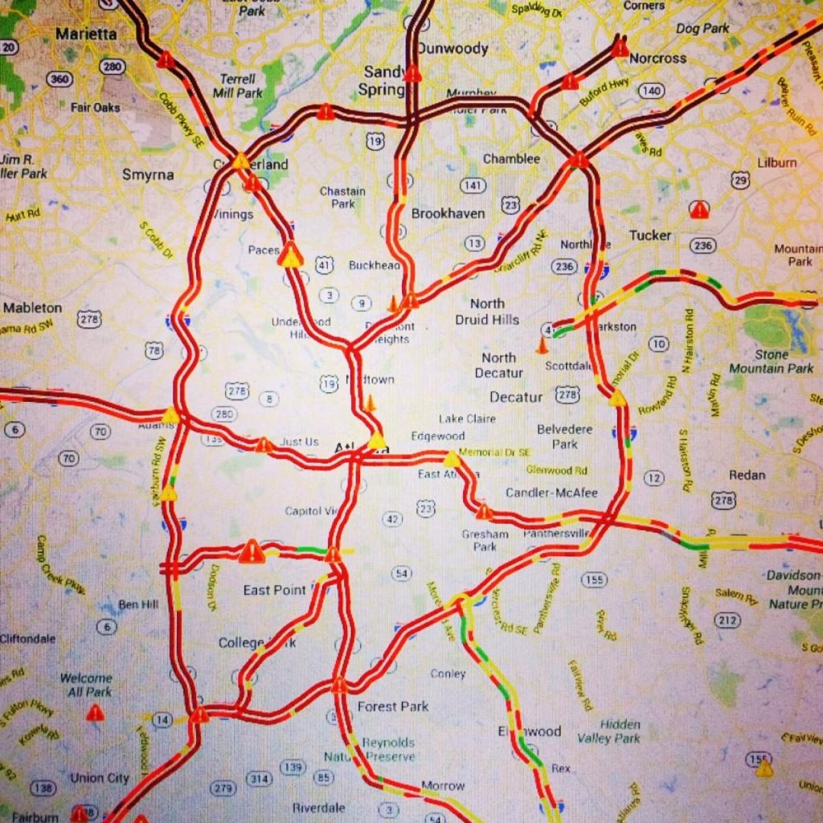 ramani ya Atlanta trafiki