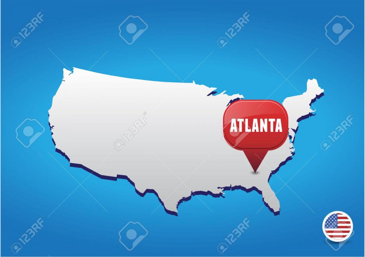 Atlanta katika USA ramani